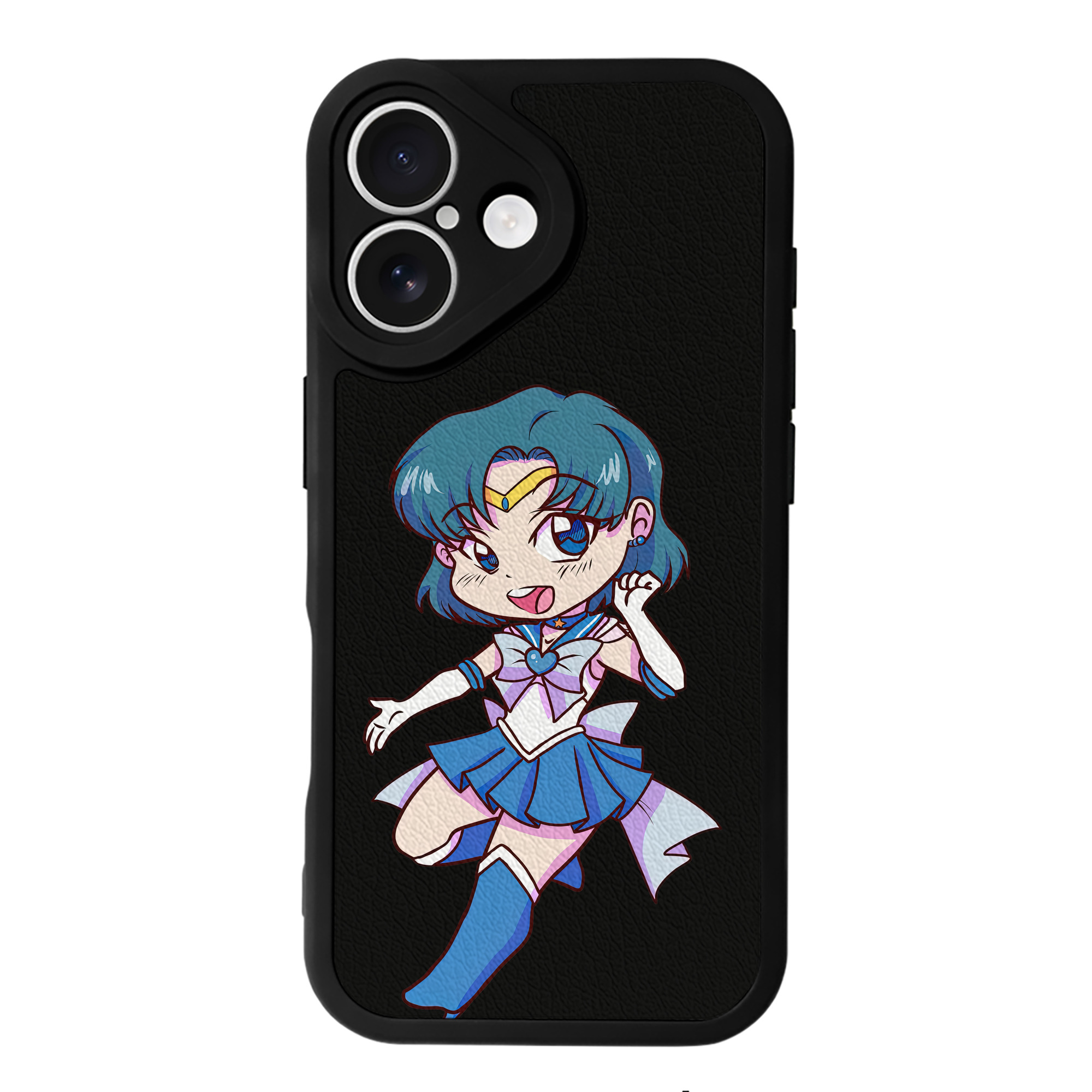（画像用） 美少女戦士セーラームーン 水野 亜美 みずの あみ Sailor Moon Mizuno Ami 【iPhone 16シリーズ対応】シリコンスマホケース（レザー調） 材質：シリコン